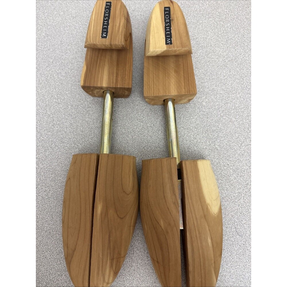 Vtg Florsheim Adjustable Wooden Cedar Shoe Trees, Shoe Keepers Tree, Large, 12”